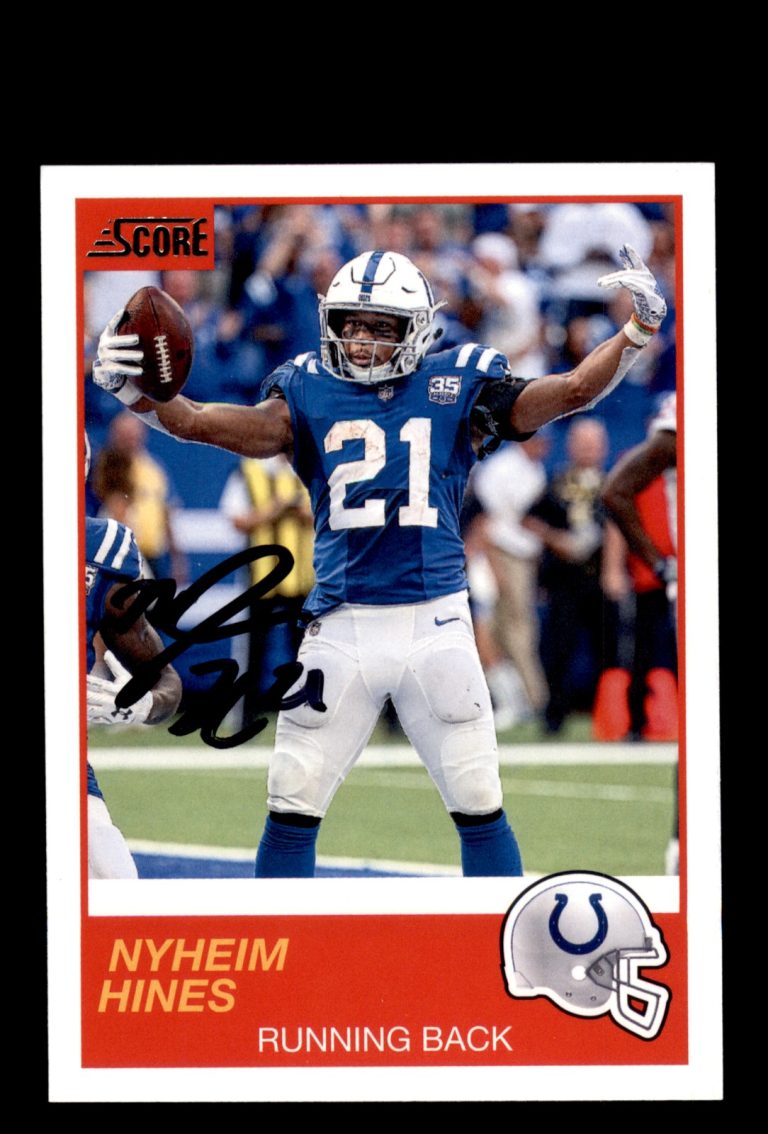 Signed Football Card Auto Nyheim Hines 2019 Score #57 Indianapolis Colts