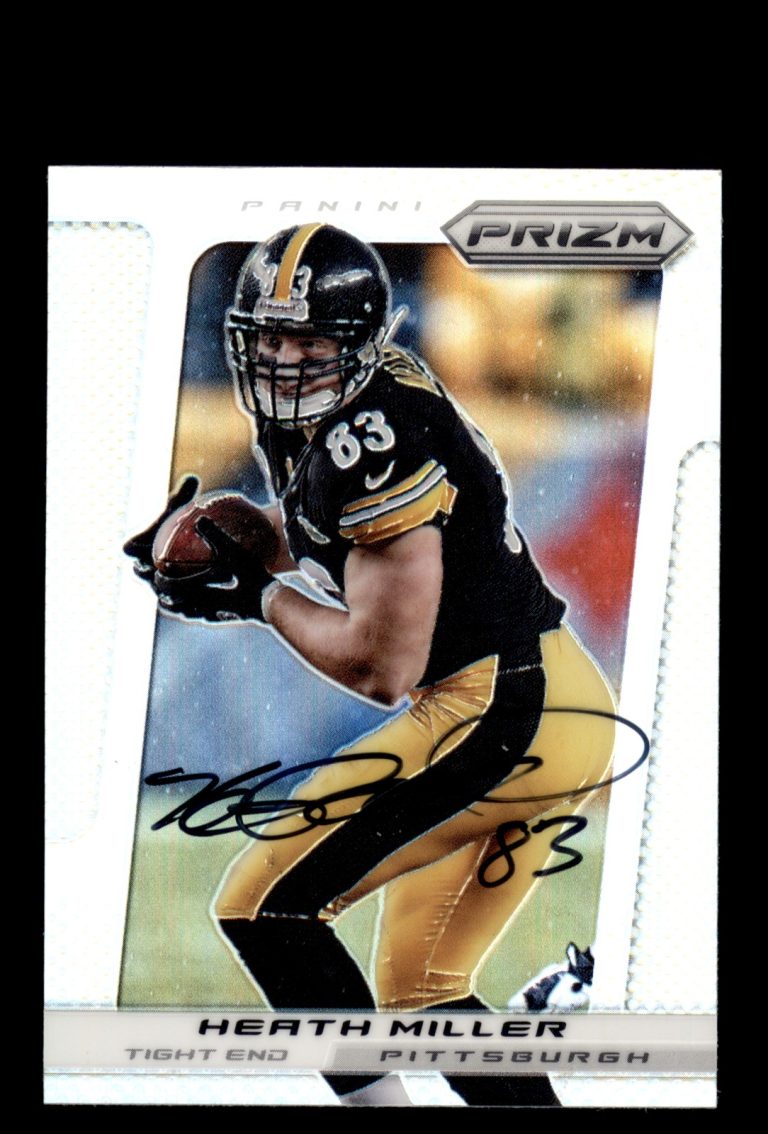 Signed Football Card Auto Heath Miller 2013 Panini Prizm #24 Pittsburgh Steelers