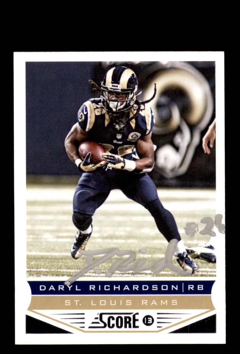 Signed Football Card Auto Daryl Richardson 2013 Score #177 St. Louis Rams
