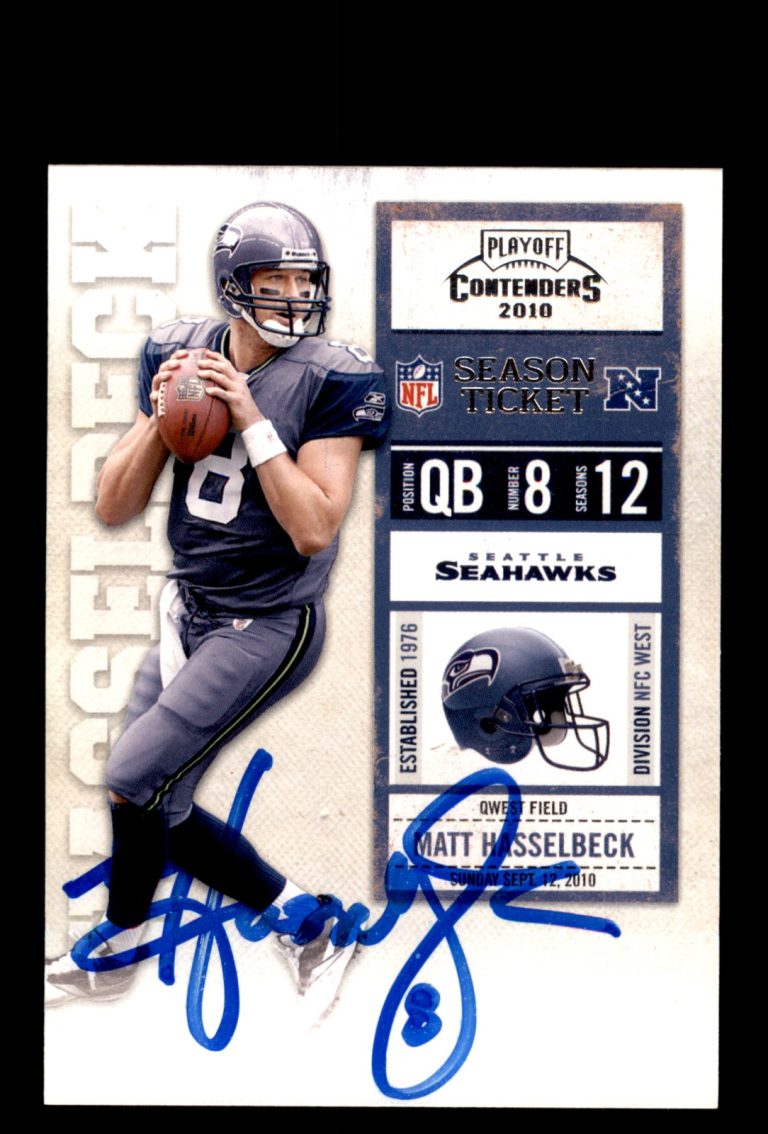 Signed Football Card Auto Matt Hasselbeck 2010 Playoff Contenders #088 Seahawks
