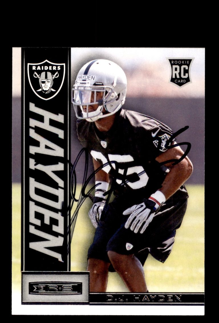 Signed Football Card Auto D.J. Hayden 2013 Panini Rookies & Stars #118 Raiders