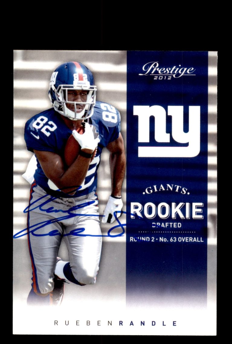 Signed Football Card Auto Rueben Randle 2012 Panini Prestige #275 Giants