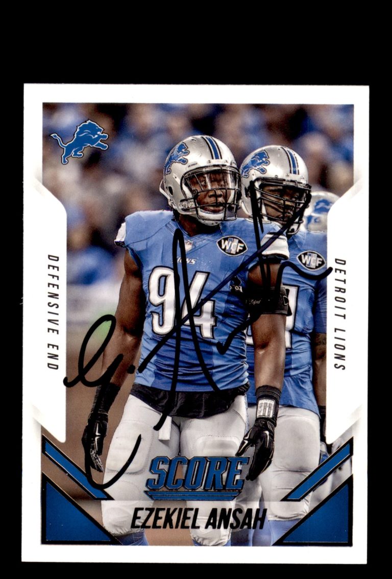 Signed Football Card Auto Ezekiel Ansah 2015 Score #292 Detroit Lions