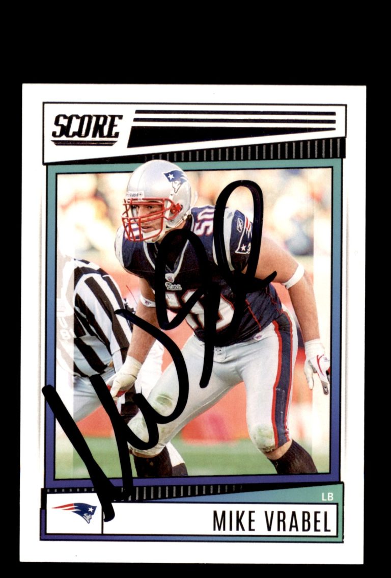 Signed Football Card Auto Mike Vrabel 2022 Score #289 New England Patriots