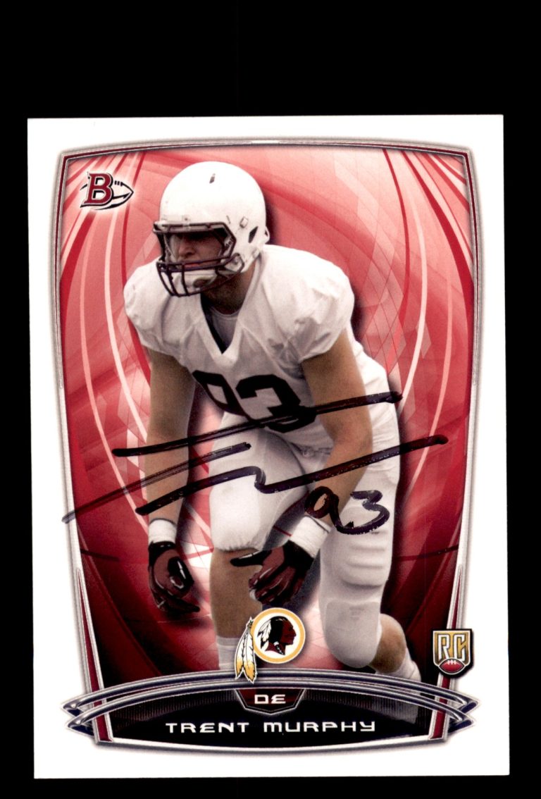 Signed Football Card Auto Trent Murphy 2014 Bowman #102 Washington Redskins