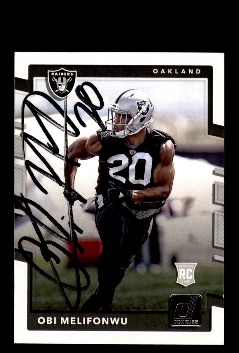 Signed Football Card Auto Obi Melifonwu 2017 Donruss #391 Oakland Raiders