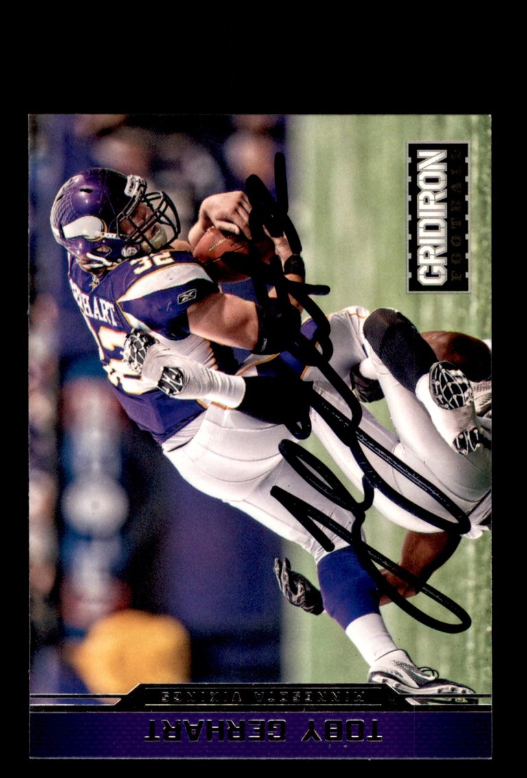 Signed Football Card Auto Toby Gerhart 2012 Panini Gridiron #110 Vikings
