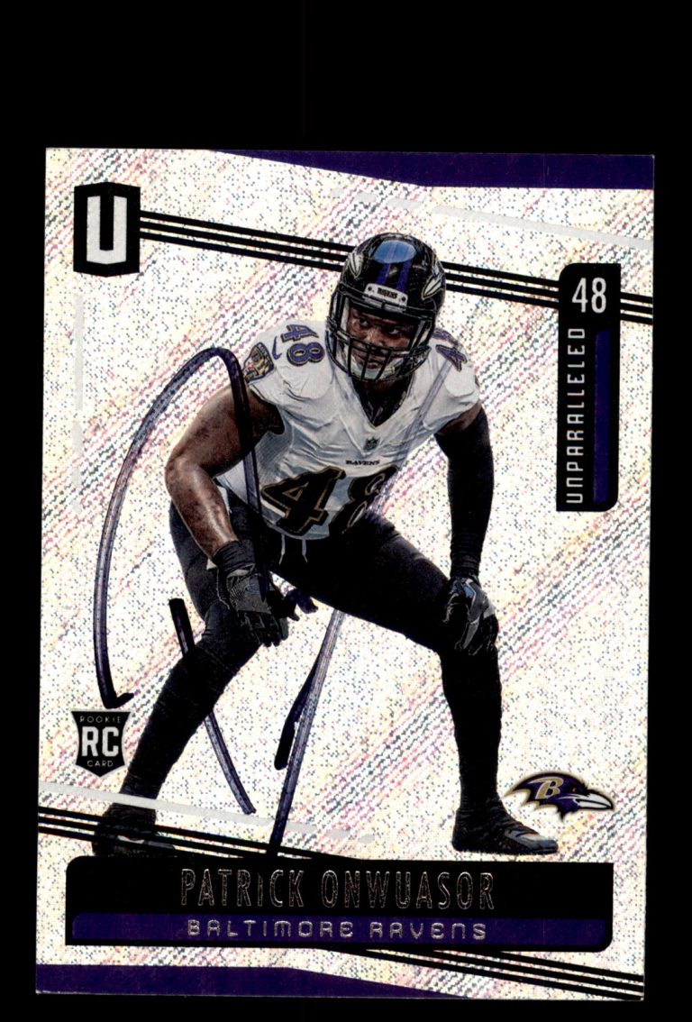 Signed Football Card Auto Patrick Onwuasor 2019 Panini Unparalleled #44 Ravens