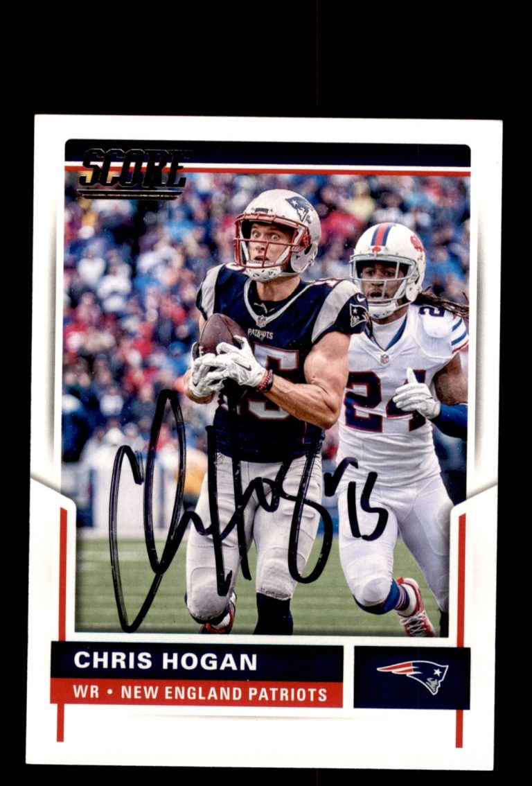 Signed Football Card Auto Chris Hogan 2017 Score #211 New England Patriots