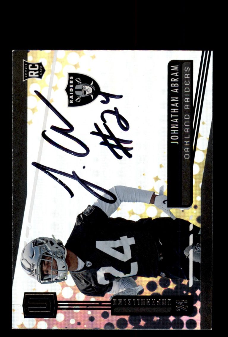Signed Football Card Auto Johnathan Abram 2019 Panini Unparalleled #226 Raiders