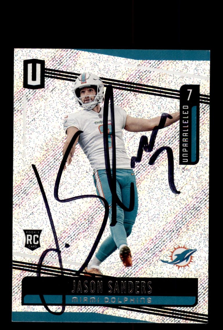 Signed Football Card Auto Jason Sanders 2019 Panini Unparalleled #25 Dolphins
