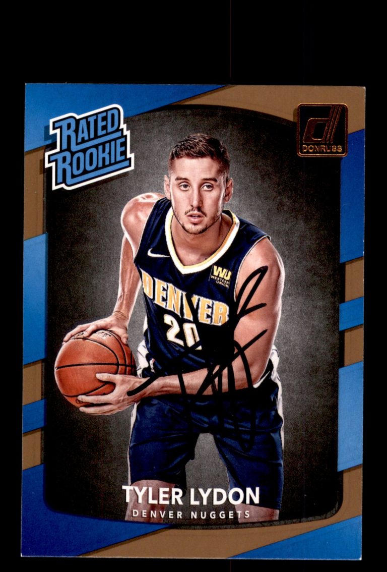 Signed Basketball Card Auto Tyler Lydon 2017-18 Donruss #177 Denver Nuggets