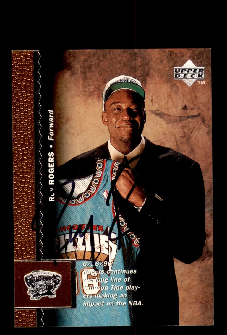 Signed Basketball Card Auto Roy Rogers 1996-97 Upper Deck #131 Grizzlies