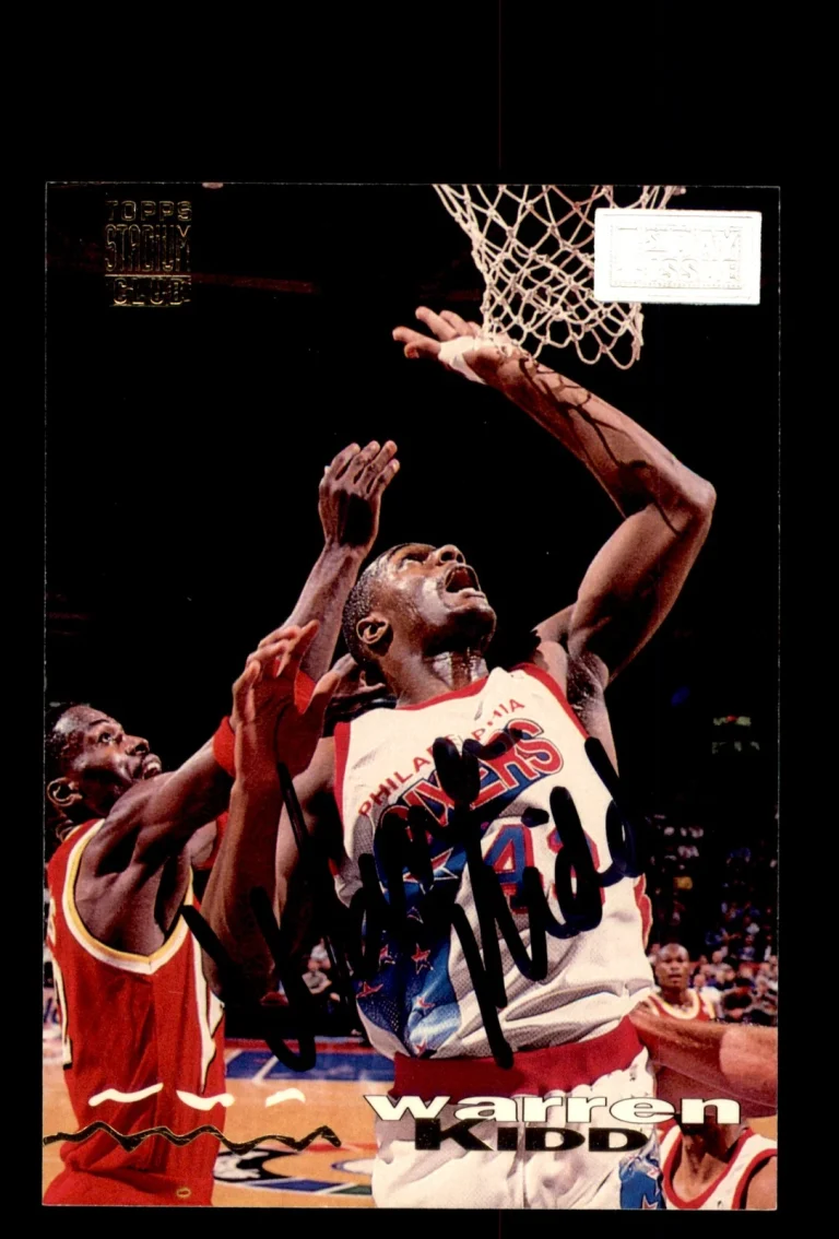 Signed Basketball Card Auto Warren Kidd 1993-94 Stadium Club #301 76ers