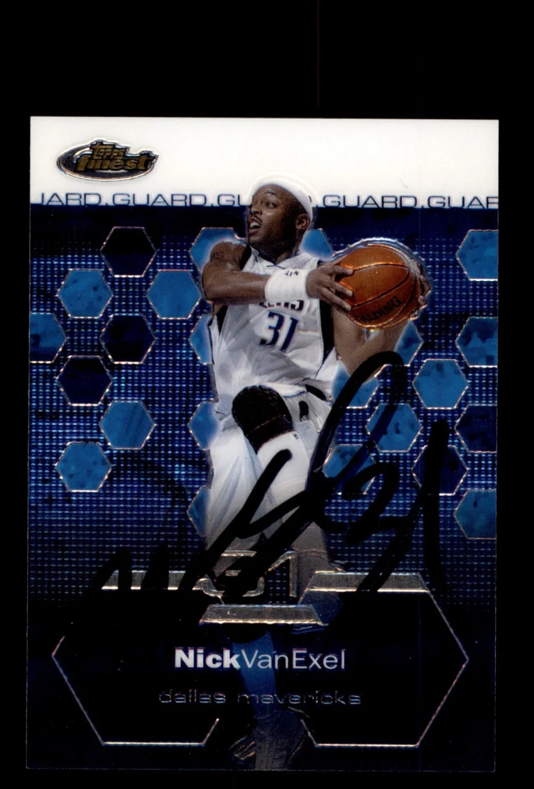 Signed Basketball Card Auto Nick Van Exel 2002-03 Finest #77 Dallas Mavericks