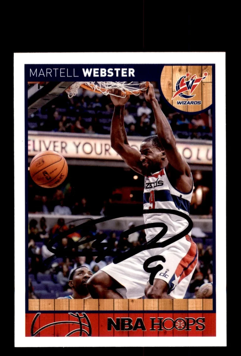 Signed Basketball Card Auto Martell Webster 2013-14 Hoops #201 Wizards