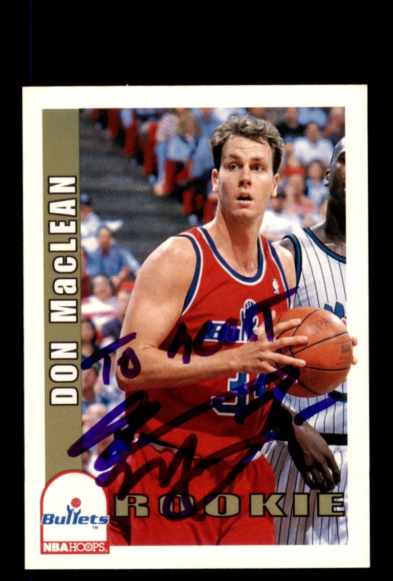 Signed Football Card Auto Don MacLean 1992-93 Hoops #478 Bullets 