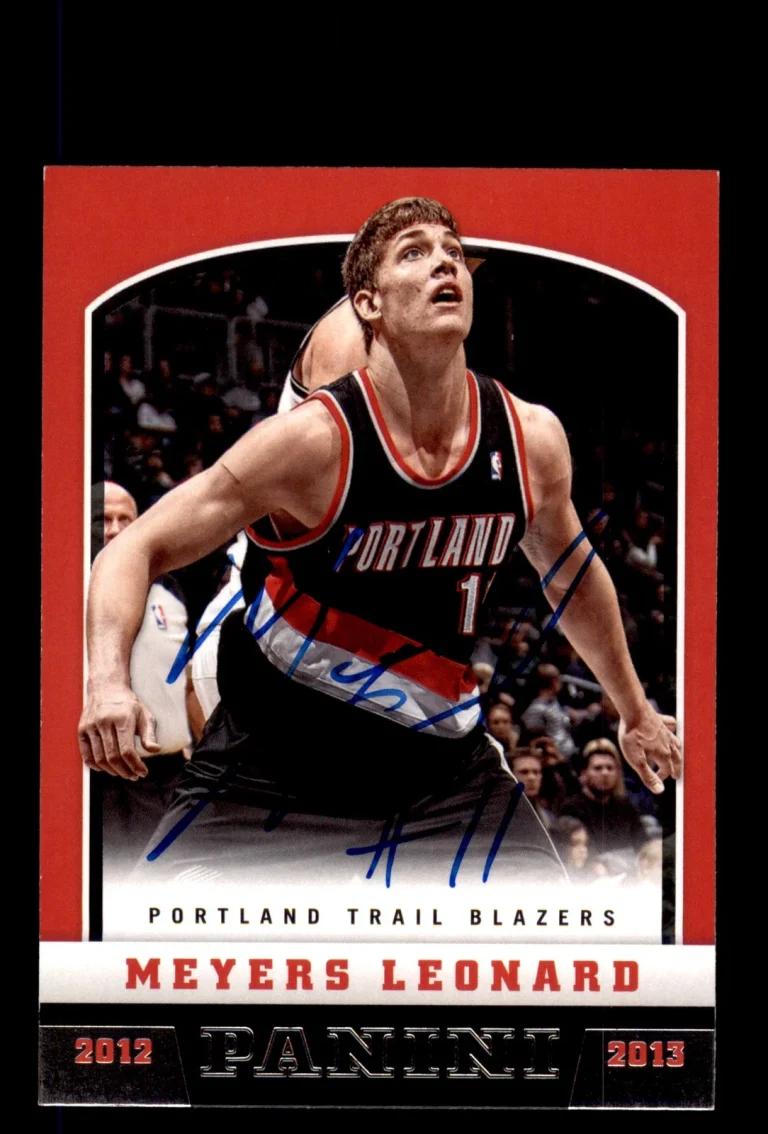 Signed Basketball Card Auto Meyers Leonard 2012-13 Panini #208 Trail Blazers
