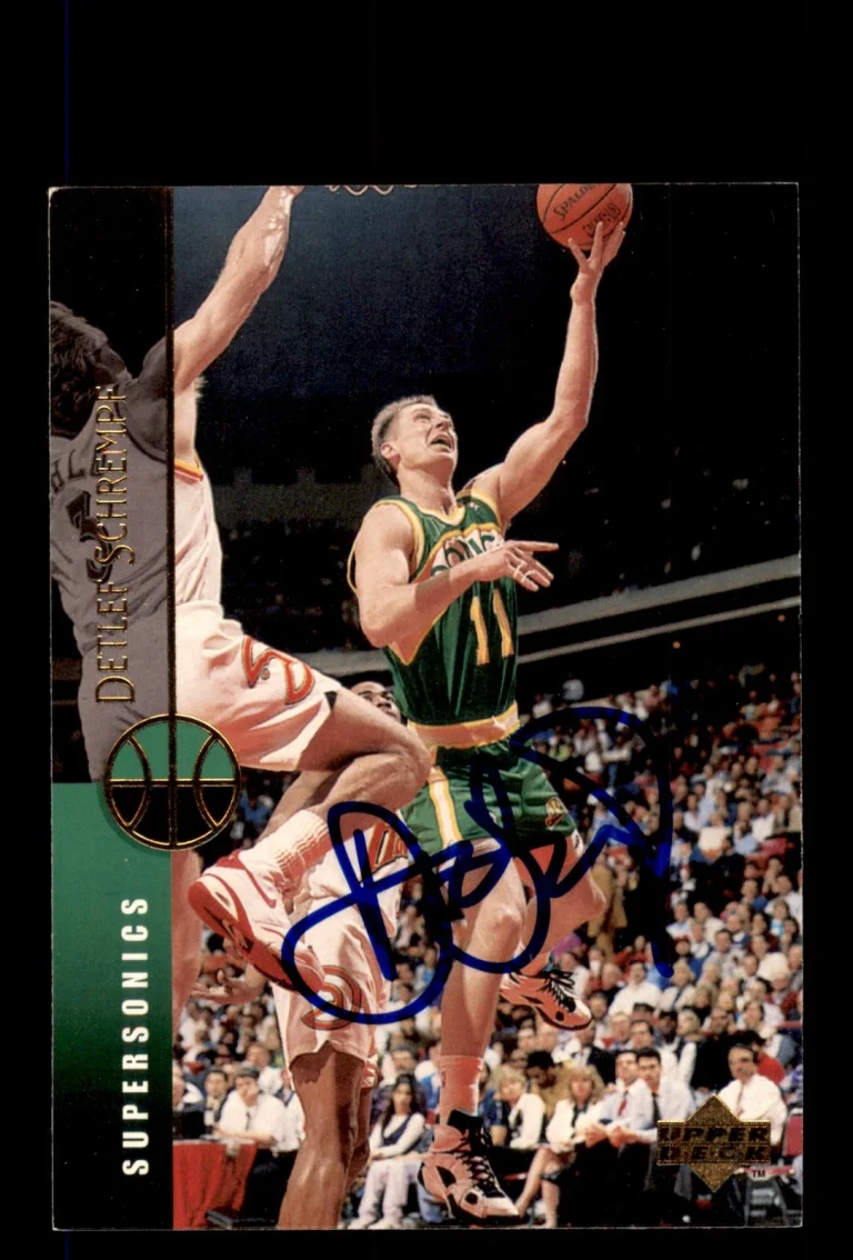 Signed Basketball Card Auto Detlef Schrempf 1994-95 Upper Deck #312 SuperSonics