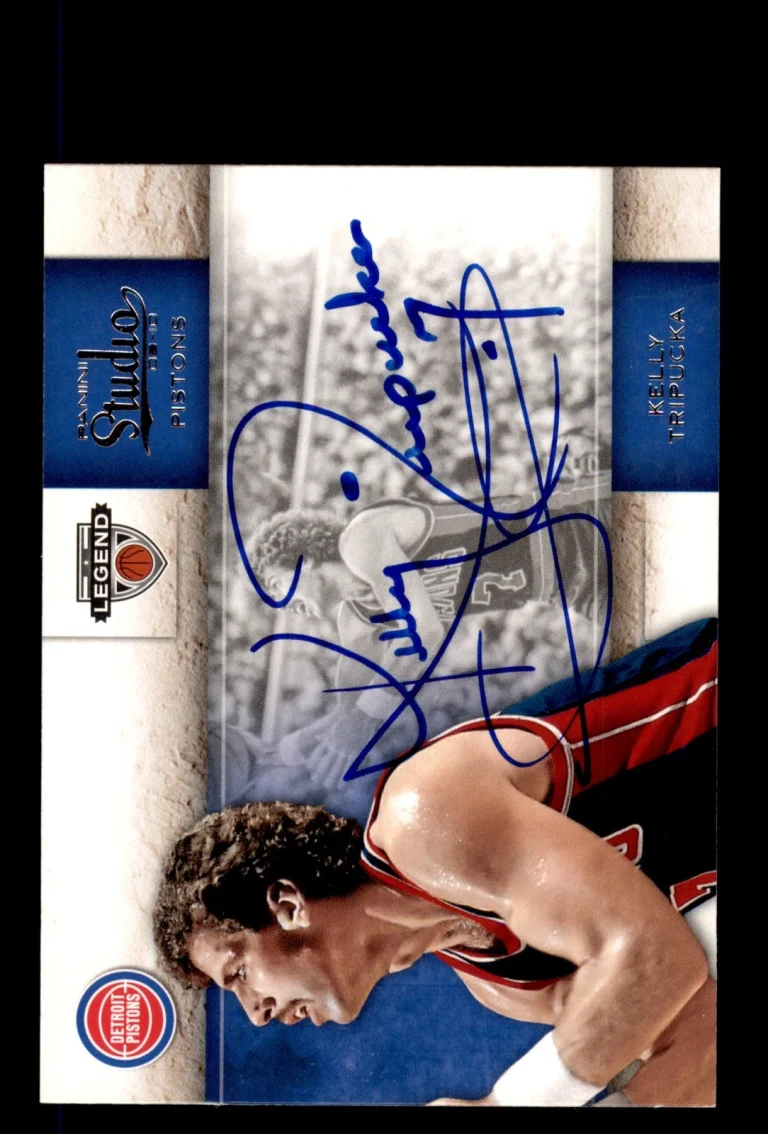 Signed Basketball Card Auto Kelly Tripucka 2009-10 Panini Studio #109 Pistons