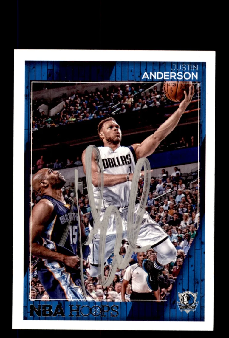 Signed Basketball Card Auto Justin Anderson 2016-17 Hoops #81 Dallas Mavericks