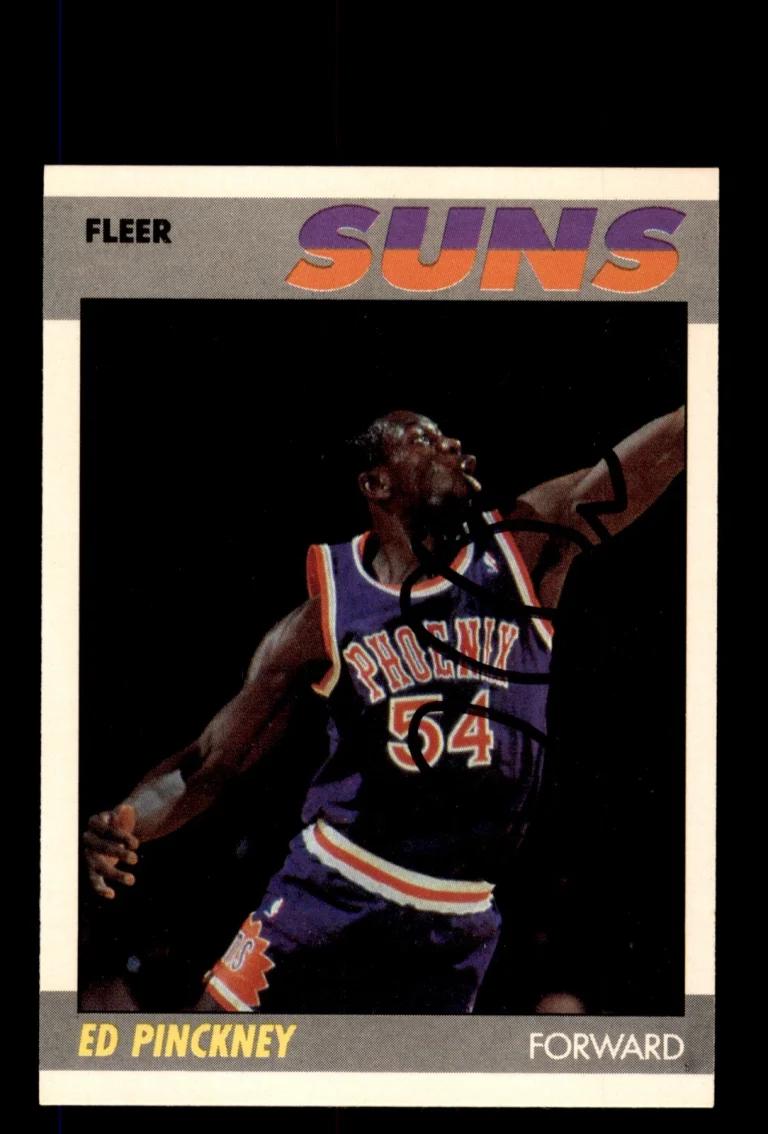 Signed Basketball Card Auto Ed Pinckney 1987-88 Fleer #88 Phoenix Suns
