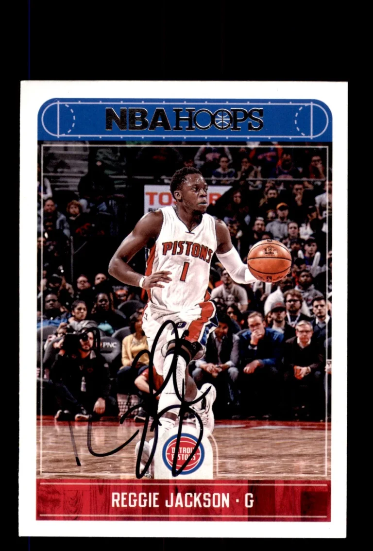 Signed Basketball Card Auto Reggie Jackson 2017-18 Hoops #167 Detroit Pistons