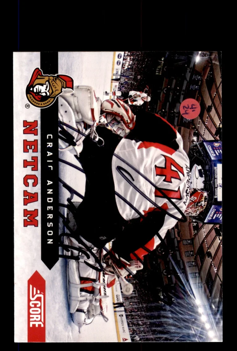 Signed Hockey Card Auto Craig Anderson 2013-14 Score #NC-14 Ottawa Senators