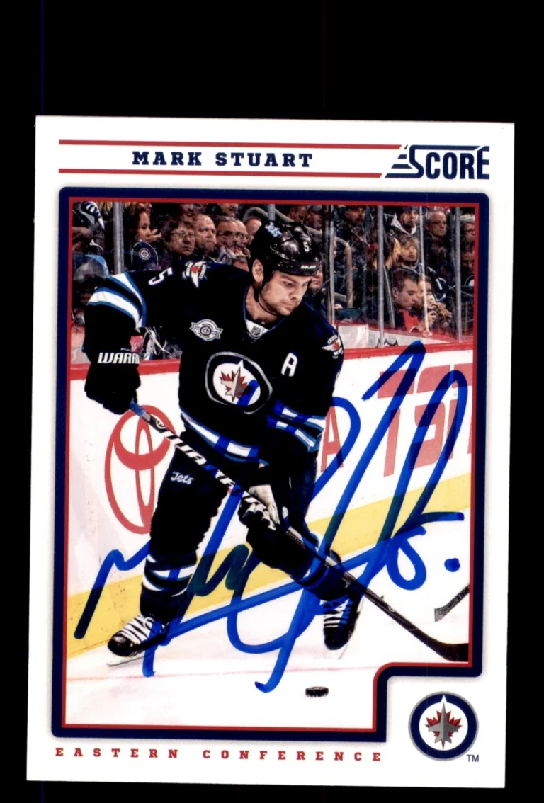 Signed Hockey Card Auto Mark Stuart 2012-13 Score #490 Winnipeg Jets
