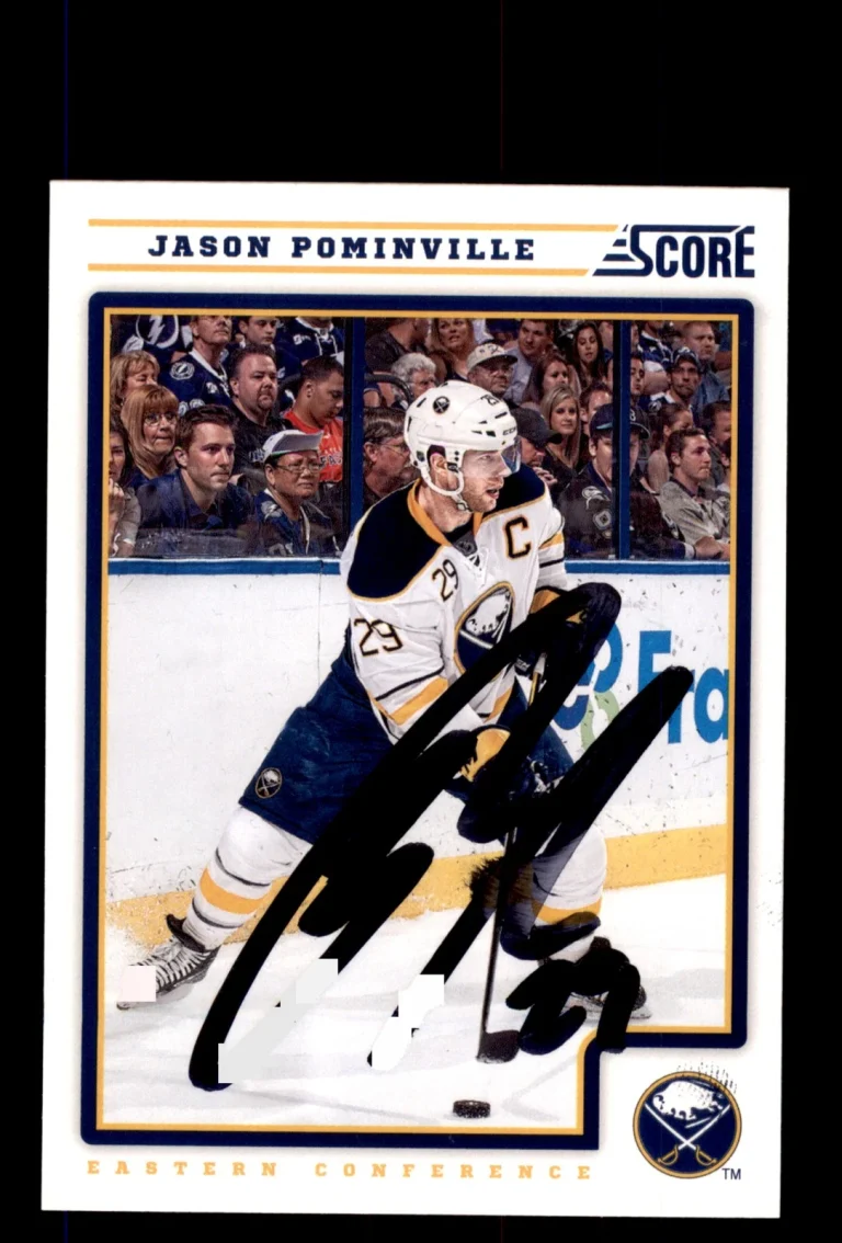 Signed Hockey Card Auto Jason Pominville 2012-13 Score #72 Buffalo Sabres