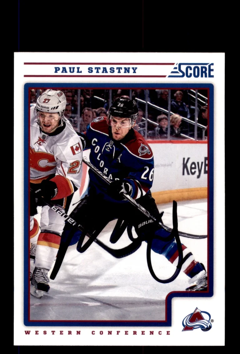 Signed Hockey Card Auto Paul Stastny 2012-13 Score #132 Colorado Avalanche