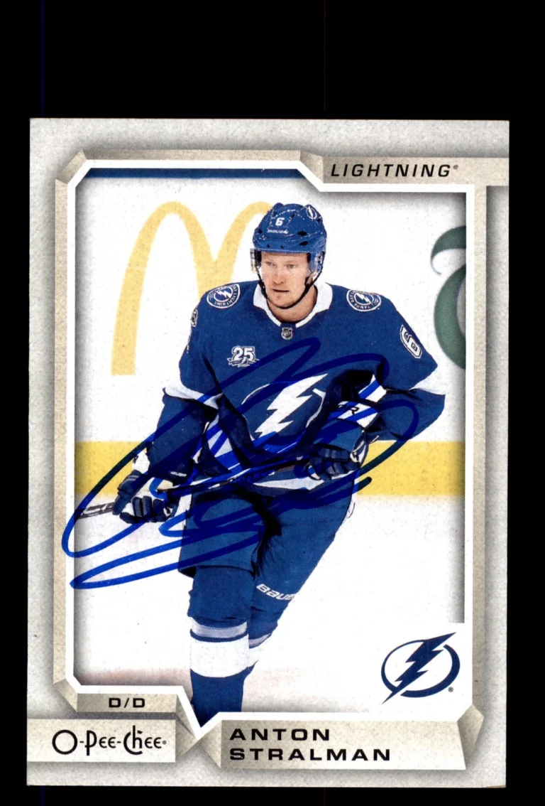 Signed Hockey Card Auto Anton Stralman 2018-19 O-Pee-Chee #32 Lightning