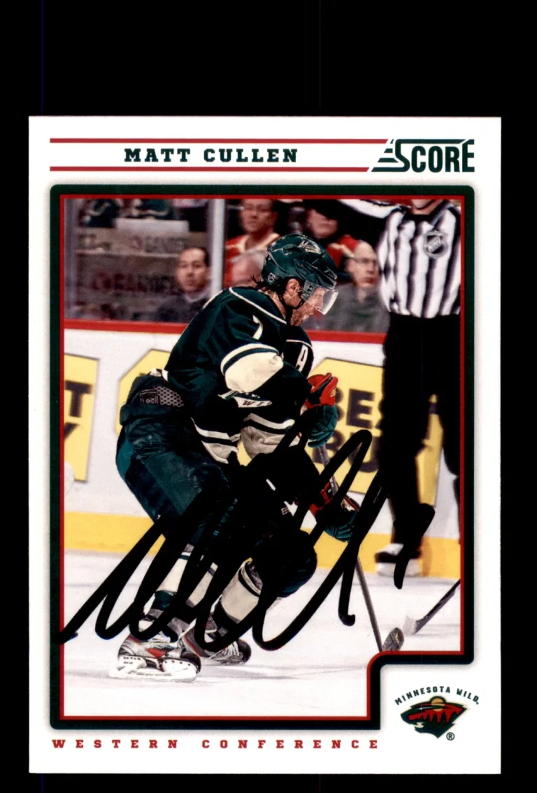 Signed Hockey Card Auto Matt Cullen 2012-13 Score #238 Minnesota Wild