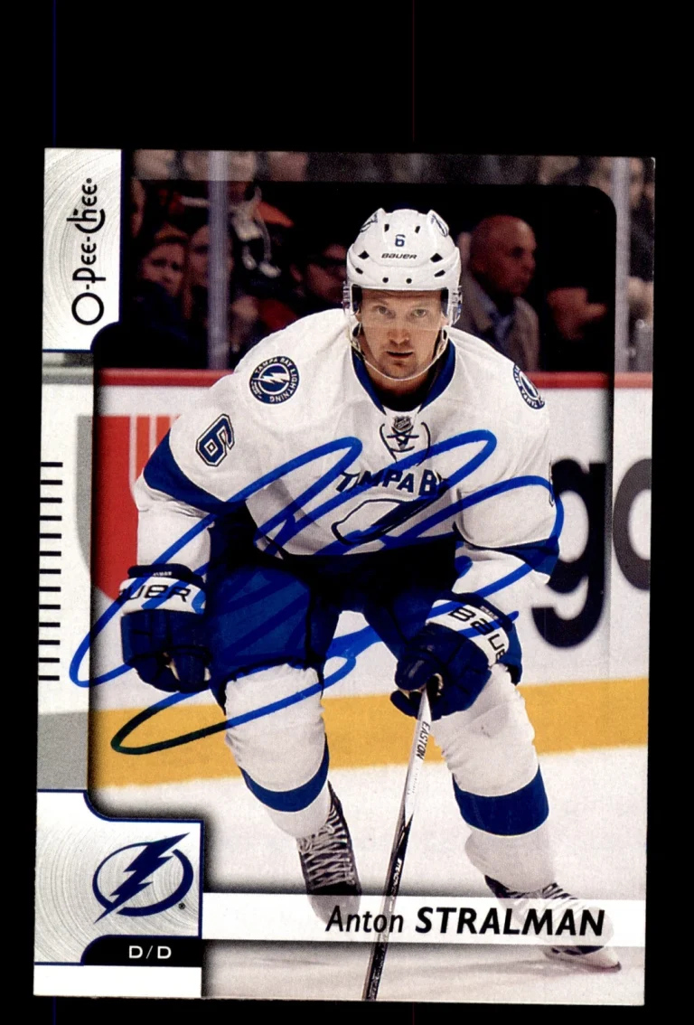 Signed Hockey Card Auto Anton Stralman 2017-18 O-Pee-Chee #484 Lightning