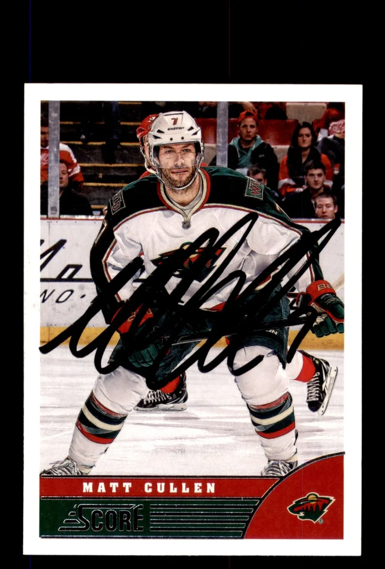 Signed Hockey Card Auto Matt Cullen 2013-14 Score #241 Minnesota Wild