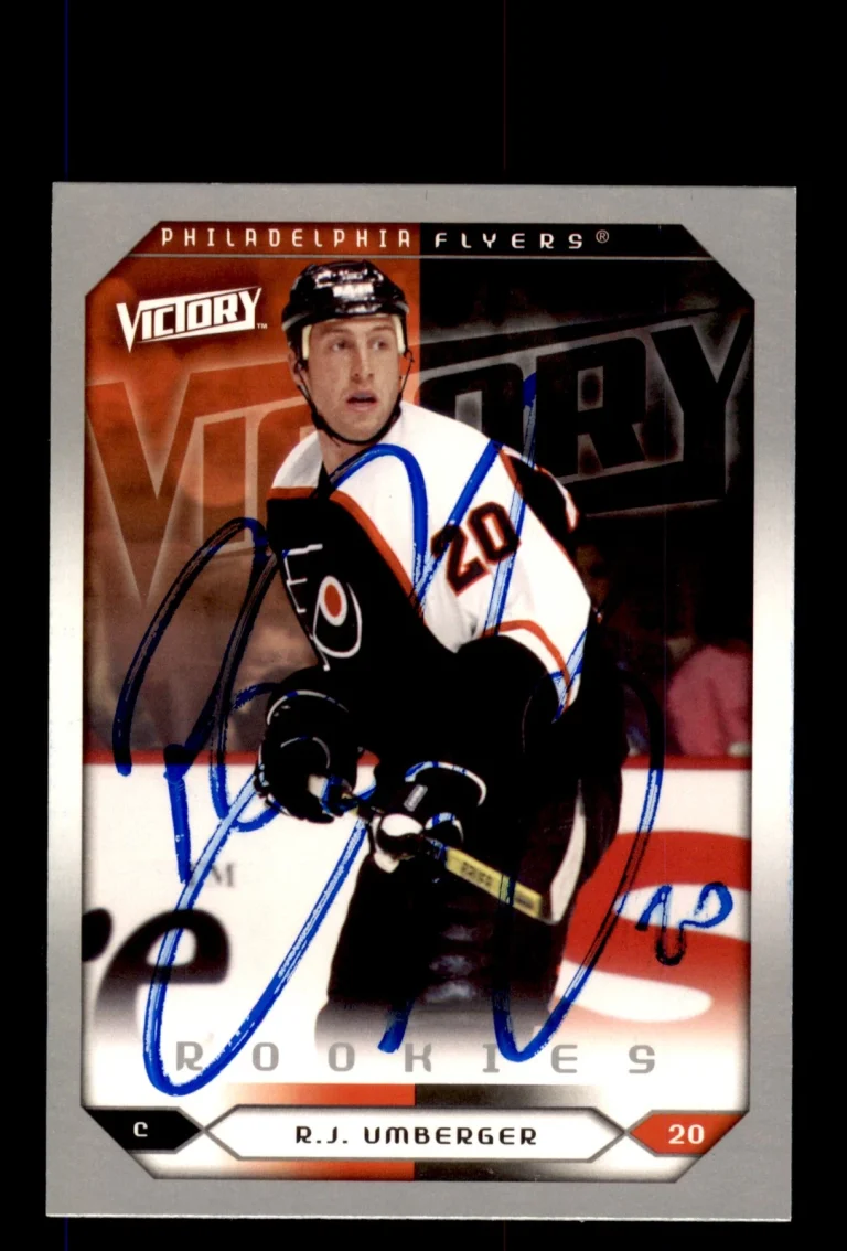 Signed Hockey Card Auto R.J. Umberger 2005-06 Upper Deck #273 Flyers