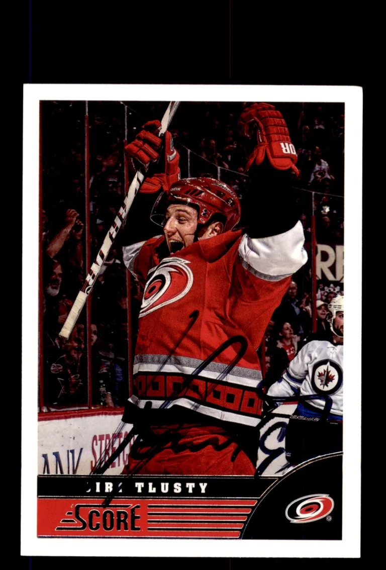 Signed Hockey Card Auto Jiri Tlusty 2013-14 Score #87 Carolina Hurricanes