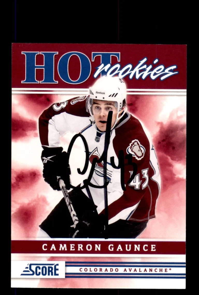 Signed Hockey Card Auto Cameron Gaunce 2011-12 Score #505 Colorado Avalanche