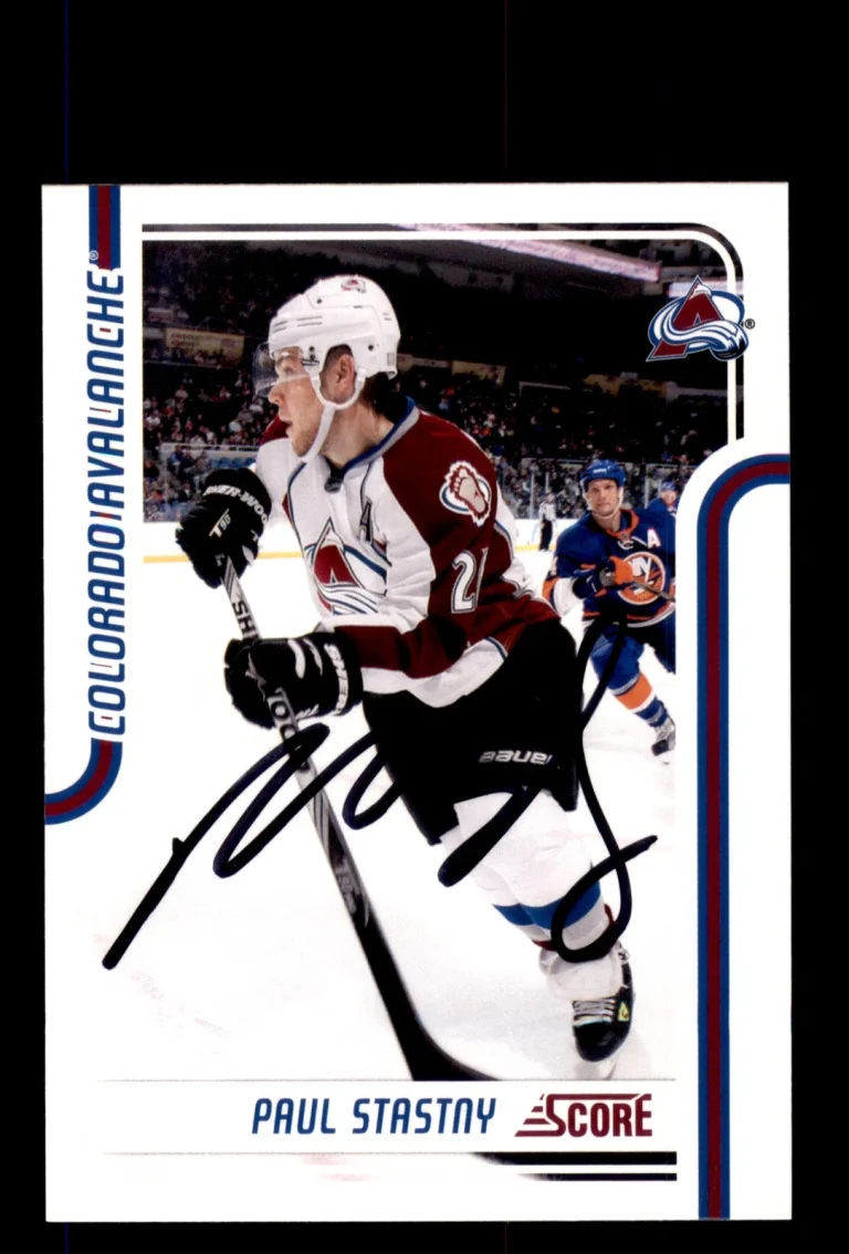 Signed Hockey Card Auto Paul Stastny 2011-12 Score #127 Colorado Avalanche