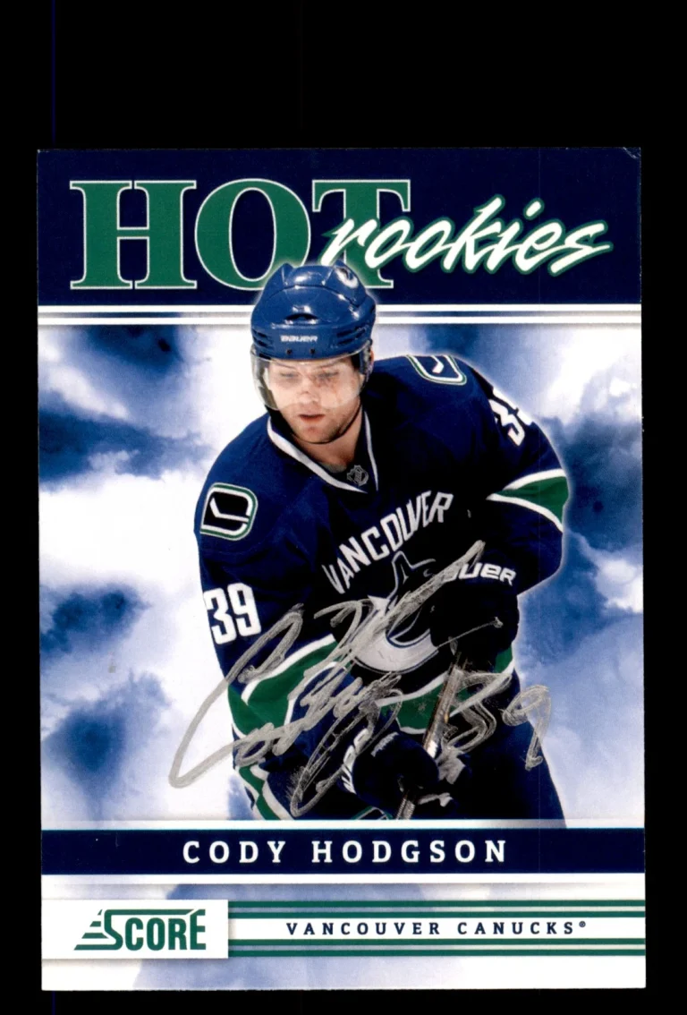 Signed Hockey Card Auto Cody Hodgson 2011-12 Score #533 Vancouver Canucks