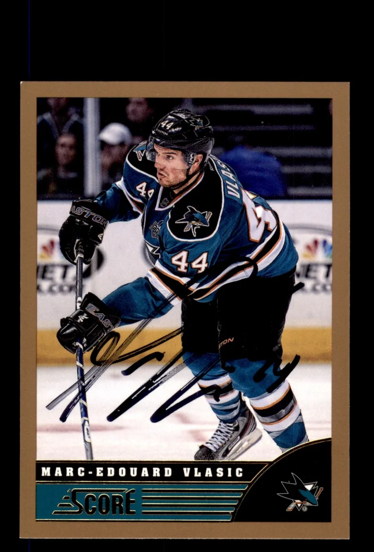 Signed Hockey Card Auto Marc-Edouard Vlasic 2013-14 Score #427 San Jose Sharks