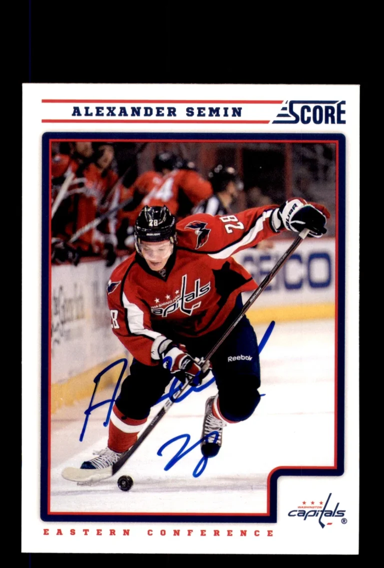 Signed Hockey Card Auto Alexander Semin 2012-13 Score #466 Washington Capitals