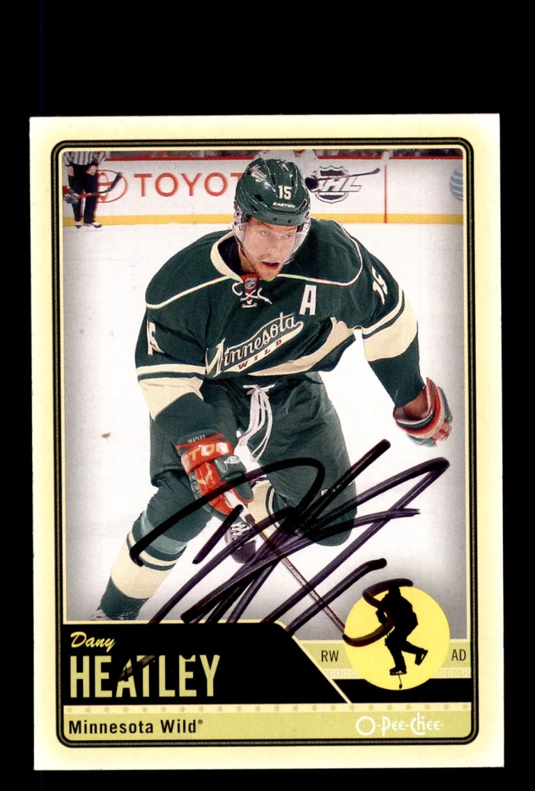 Signed Hockey Card Auto Dany Heatley 2012-13 O-Pee-Chee #470 Minnesota Wild