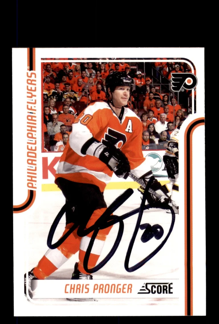 Signed Hockey Card Auto Chris Pronger 2011-12 Score #347 Philadelphia Flyers
