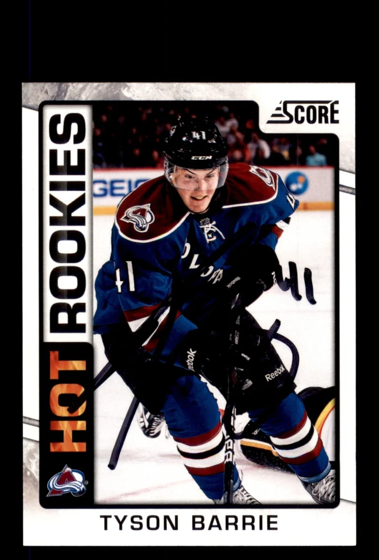 Signed Hockey Card Auto Tyson Barrie 2012-13 Score #505 Colorado Avalanche