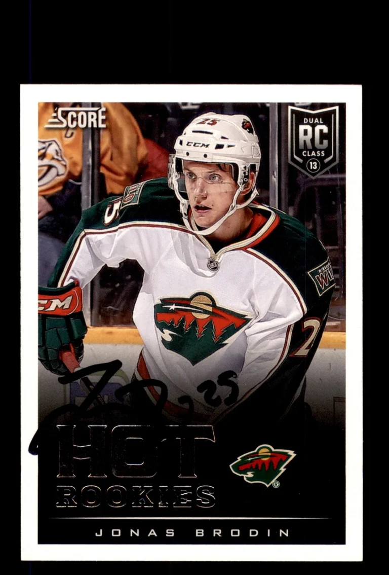 Signed Hockey Card Auto Jonas Brodin 2013-14 Score #611 Minnesota Wild