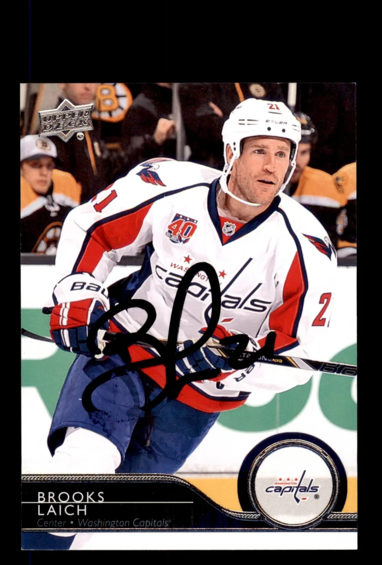 Signed Hockey Card Auto Brooks Laich 2014-15 Upper Deck #442 Washington Capitals