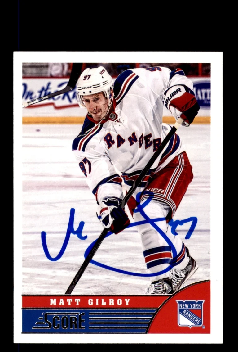 Signed Hockey Card Auto Matt Gilroy 2013-14 Score #343 New York Rangers