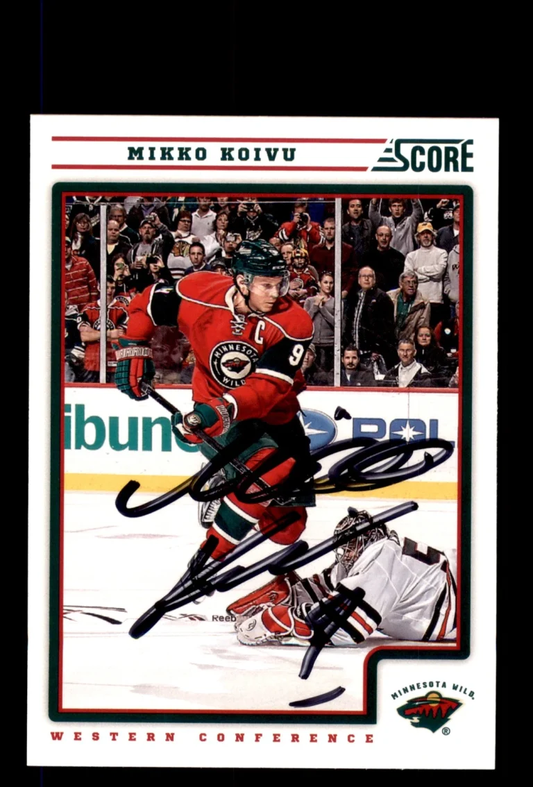 Signed Hockey Card Auto Mikko Koivu 2012-13 Score #236 Minnesota Wild