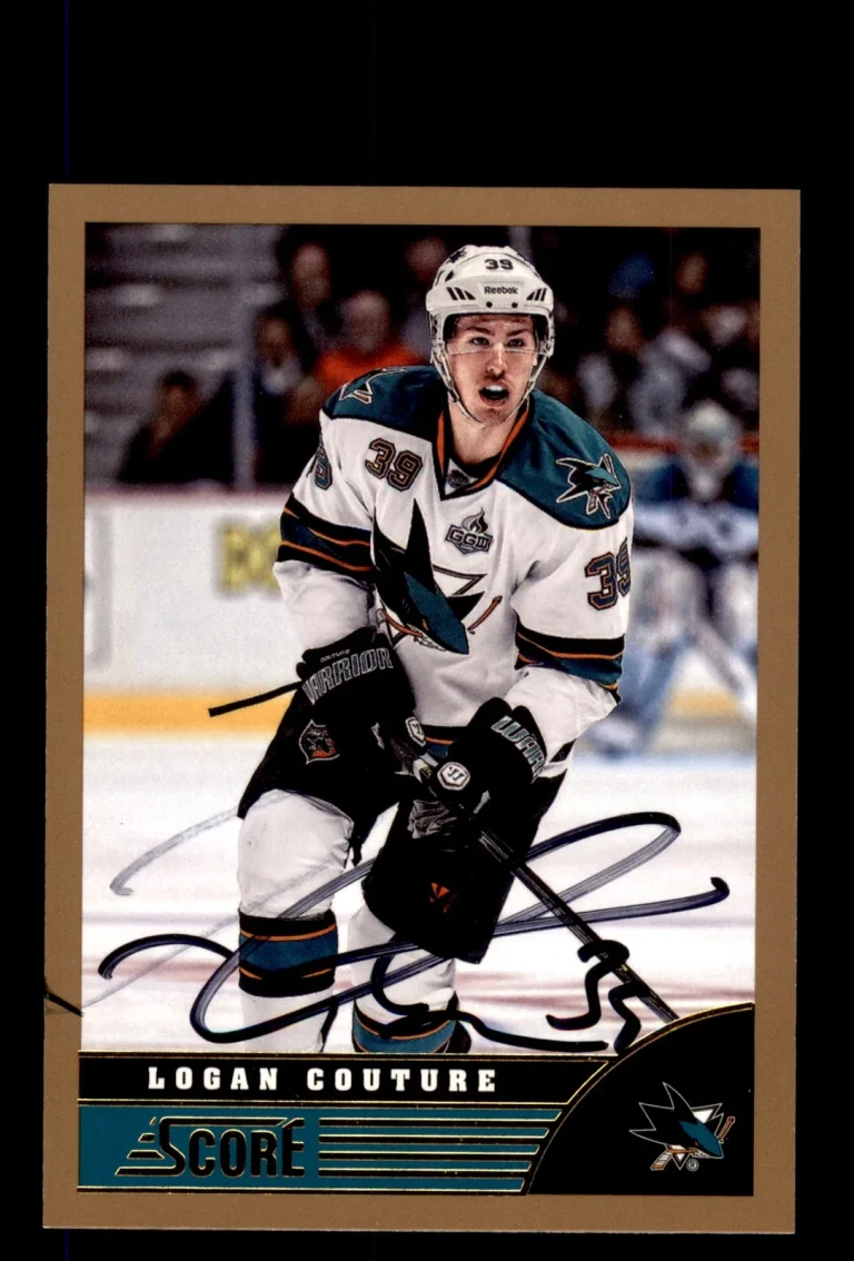 Signed Hockey Card Auto Logan Couture 2013-14 Score #419 San Jose Sharks